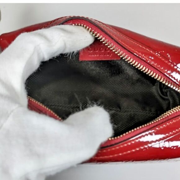 GUCCI GG Patent Leather Pouch 👝 Red - Picture 12 of 13
